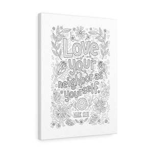 Scripture Sign Love Your Neighbor Mark 12:31 Bible Verse Canvas Christian Wall